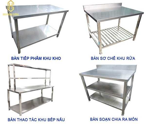 Inox Hùng Cường nhận thiết kế và lắp đặt nhiều loại bàn inox công nghiệp