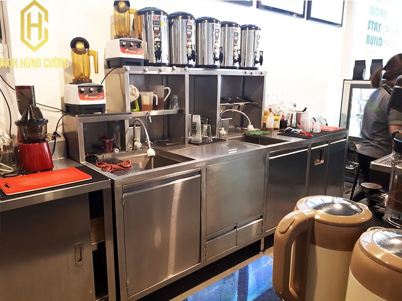 Inox Hùng Cường cung cấp thiết bị quầy pha chế cho Green Hills Tea & CoffeeQuầy bar cafe inox