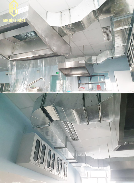 Hệ thống hút khói bếp công nghiệp được lắp đặt tại trường ĐH Nguyễn Tất Thành
