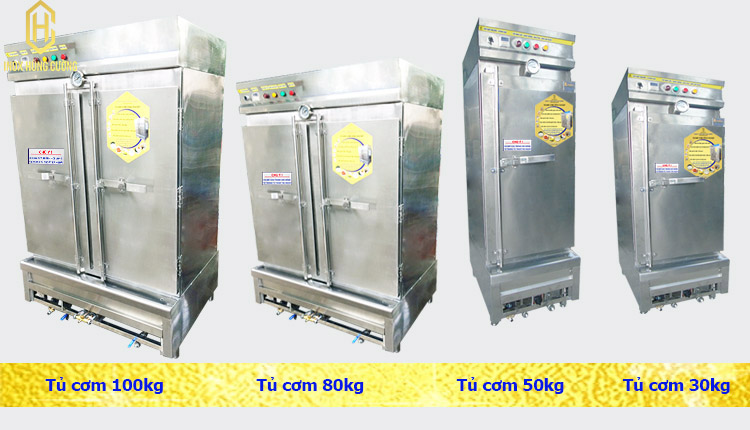Các loại tủ hấp cơm, tủ nấu cơm công nghiệp được gia công sản xuất tại xưởng Inox Hùng Cường