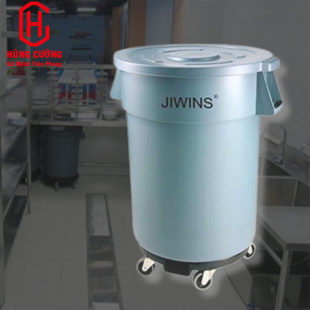 Thùng rác di dộng có nắp Jiwins JW-CR76E + JW-CRC2P+JW-RCD